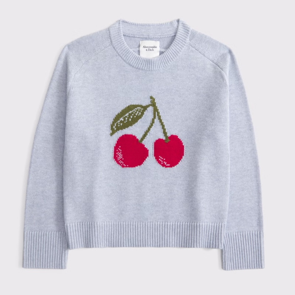 Abercrombie & Fitch Gray Red Crew Neck Sweater
